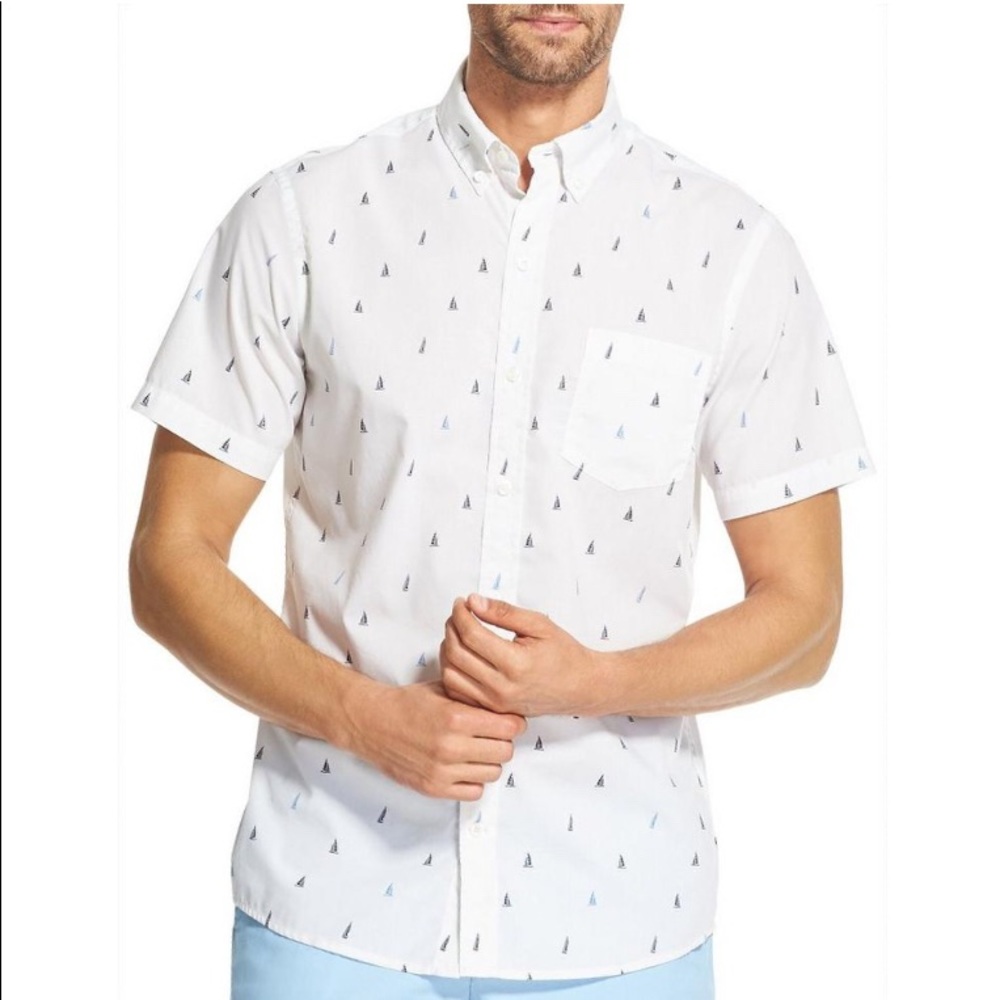 IZOD Men’s Breeze Sailboat Patterned Shirt
